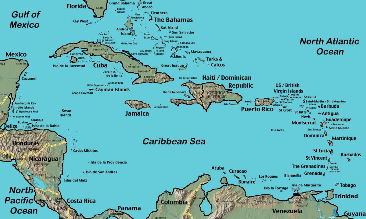 Mapa de Belize caribe