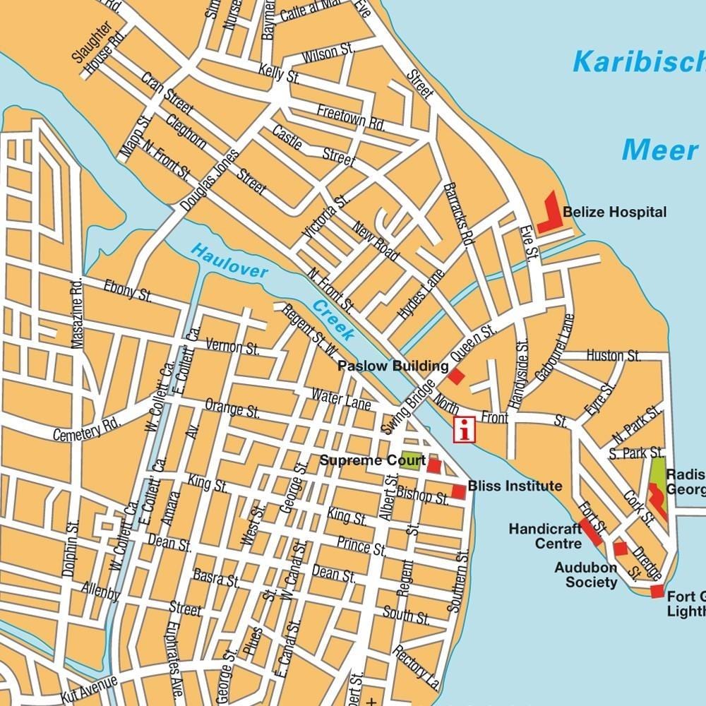 Belize city mapa do porto