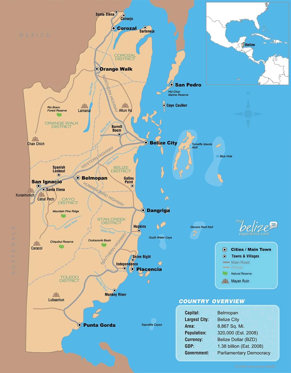 Mapa de Belize resort
