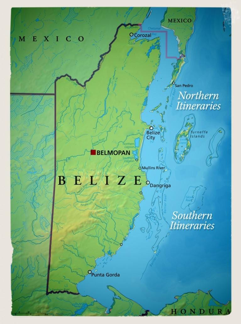 Mapa de Belize vela