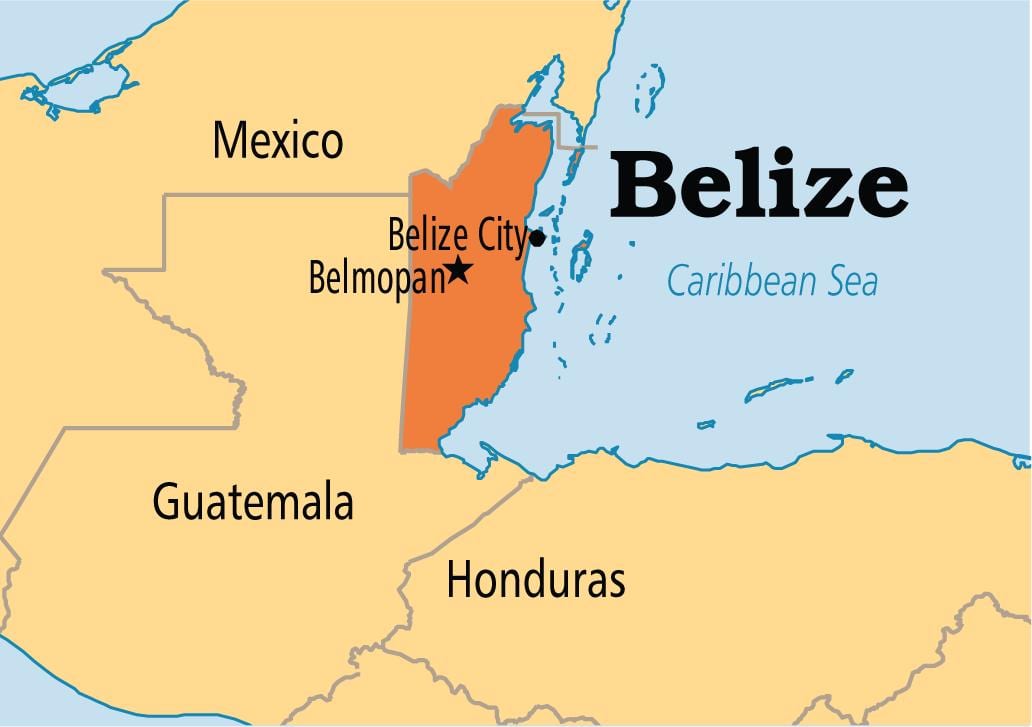 mapa de belmopan, Belize