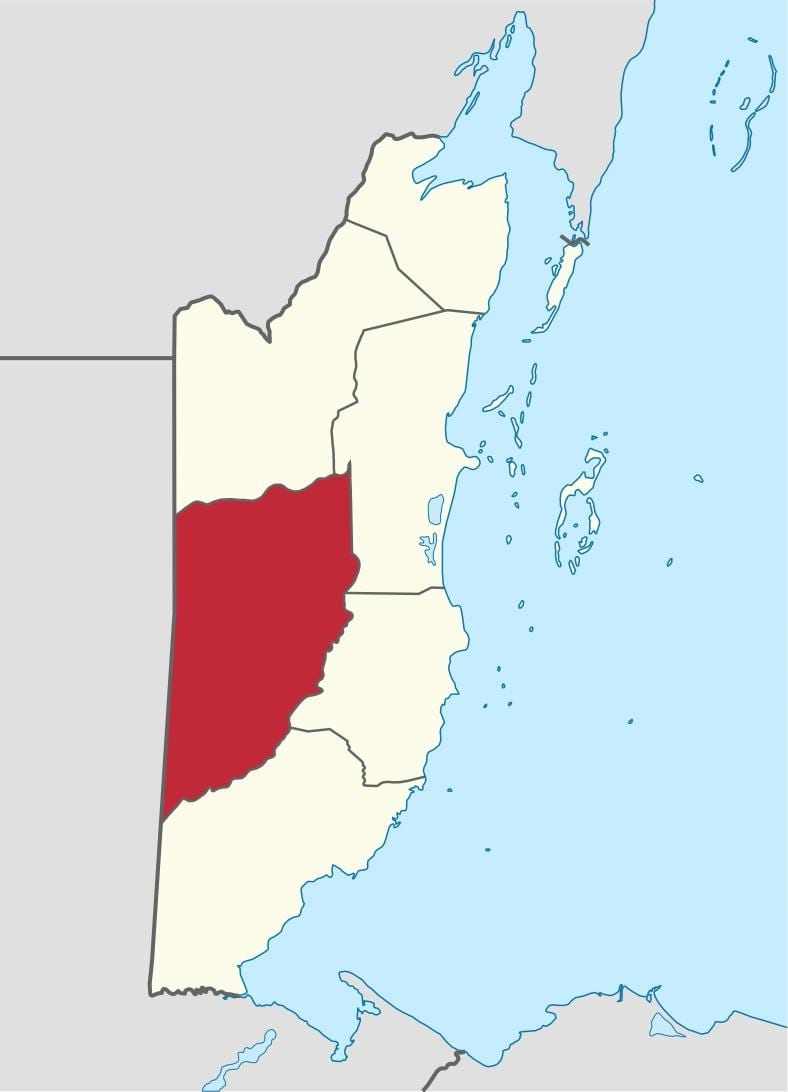 cayo distrito de Belize mapa