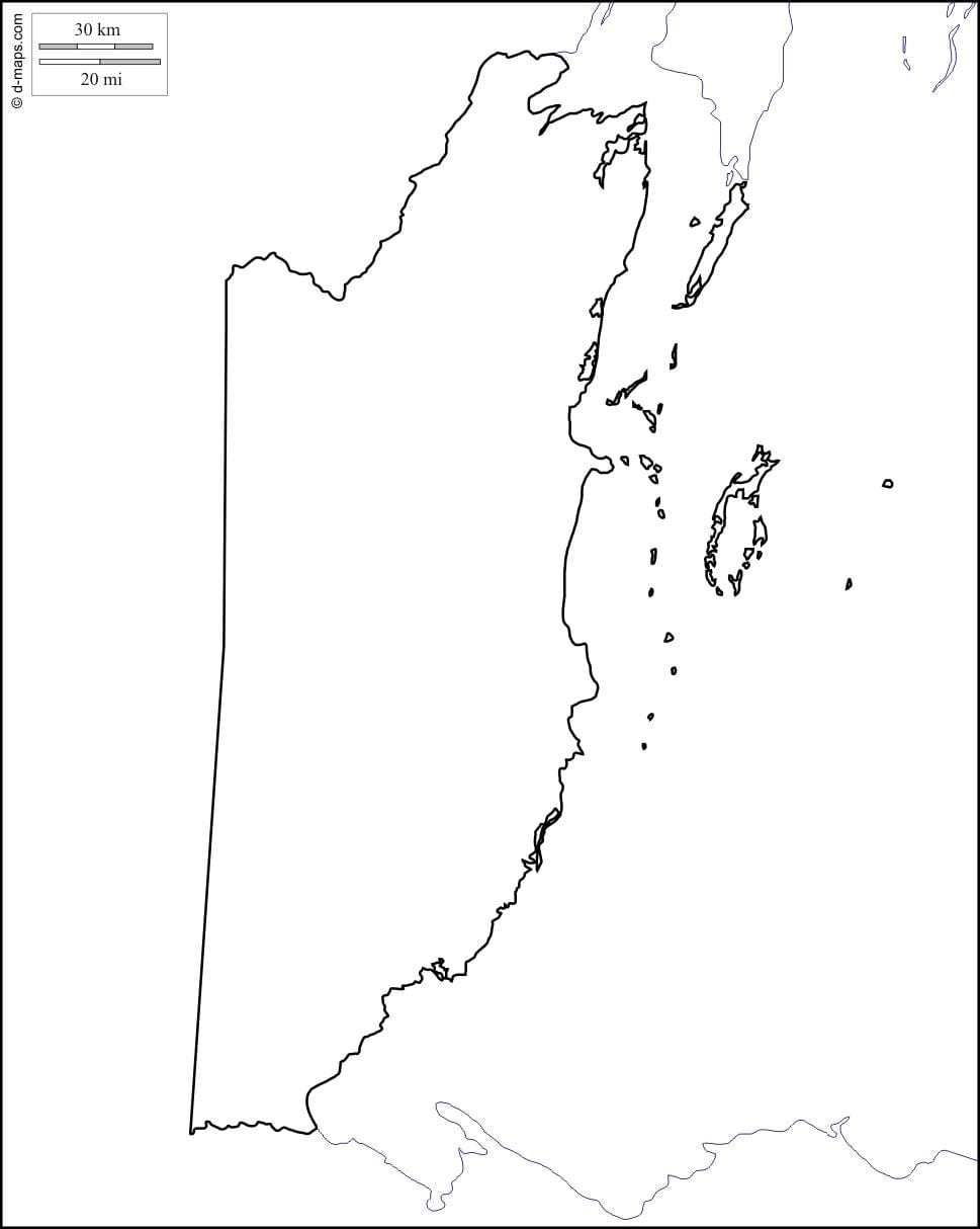 Mapa de Belize em branco