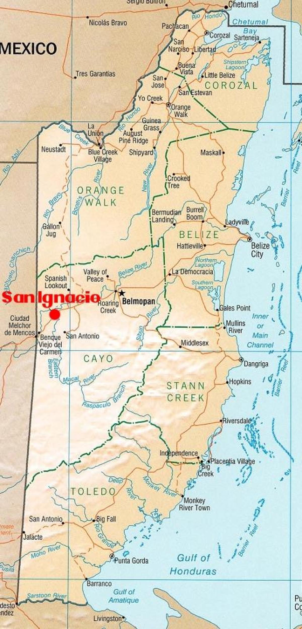 Mapa de san ignacio de Belize