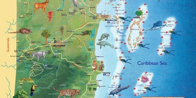 Mapa de Belize cachoeiras 