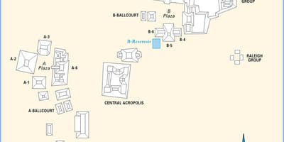 Caracol ruínas de Belize mapa