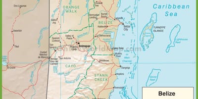 Belize rodovia mapa