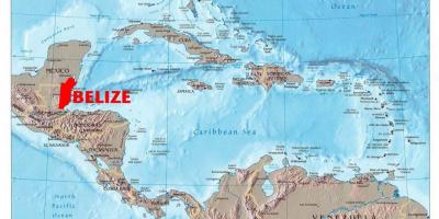 Mapa de Belize, na américa central