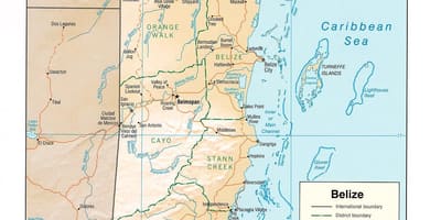 Mapa mostrando Belize