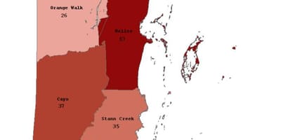 Mapa de população de Belize