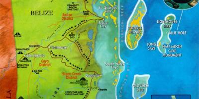 Belize ruínas mapa