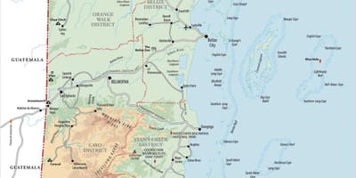 Mapa ofBelize de turismo de aldeia 