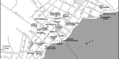 Mapa de corozal cidade de Belize