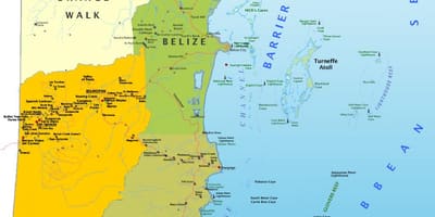 Mapa de Belize com aldeia