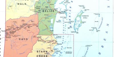Mapa do distrito de Belize