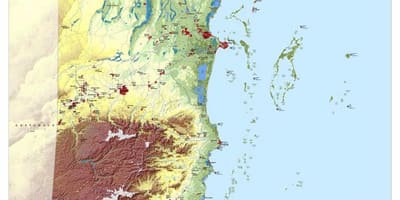 Mapa topográfico de Belize
