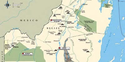 Mapa de sibun rio de Belize