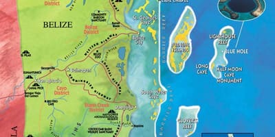 Mapa do tobacco caye, Belize